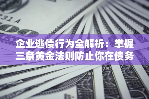 济南企业逃债行为全解析：掌握三条黄金法则防止你在债务乱局中“踩雷”