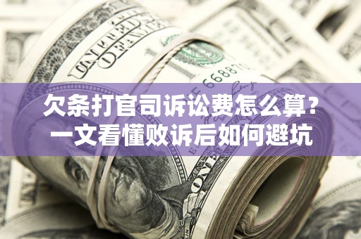 济南欠条打官司诉讼费怎么算？一文看懂败诉后如何避坑